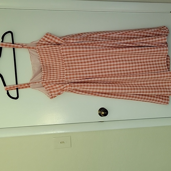 Torrid Pink Plaid Midi Seersucker Button Front Dress - Picture 6 of 12